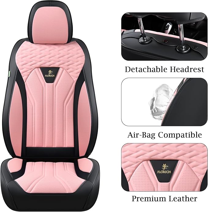 Universal Seat Covers — Front Seat — Pink / Black