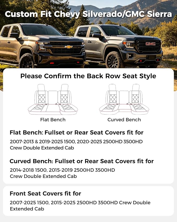 Seat Covers for Chevrolet Silverado / GMC Sierra — Black / Blue
