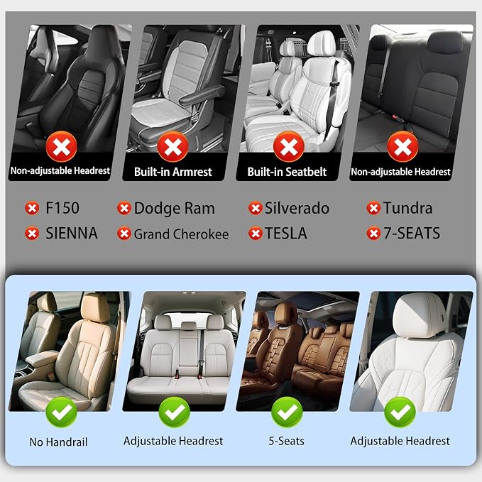 Universal Faux Leather Seat Covers — Full Set — Beige
