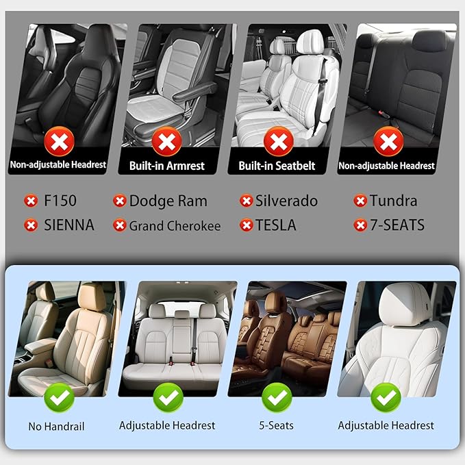 Faux Leather Car Seat Covers — Full Set — Black