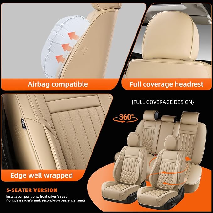 Universal Seat Covers — Full Set — Beige