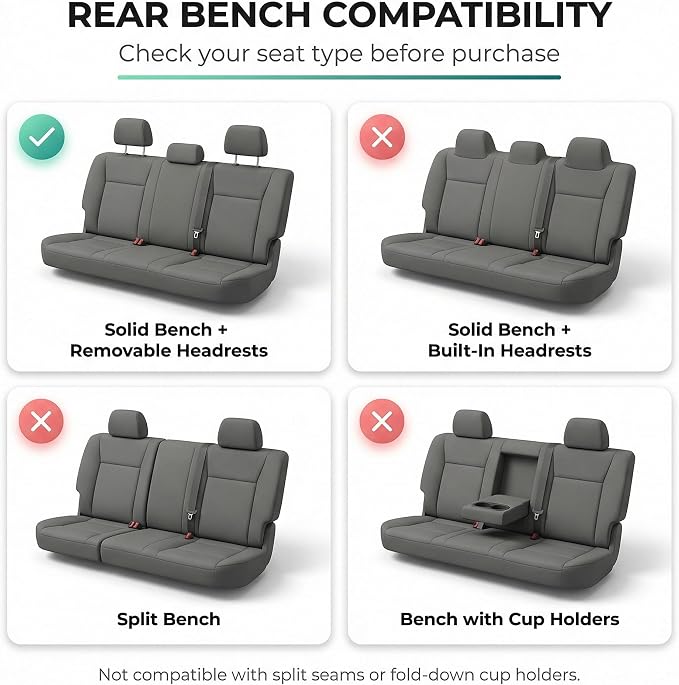 Universal Fabric Seat Covers — Purple