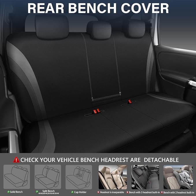 Universal Seat Covers — Full Set — Black / Gray