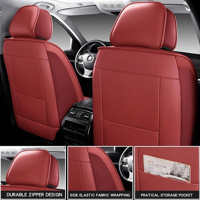 Universal Seat Covers — Full Set — Red