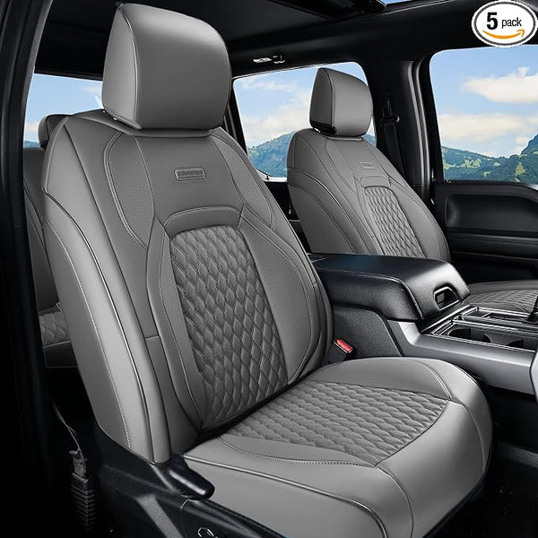 Faux Leather Seat Covers for Chevrolet Silverado / GMC Sierra — Full Set — Gray
