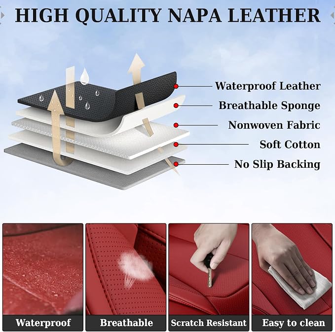 Universal Seat Covers — Front Seat — Red