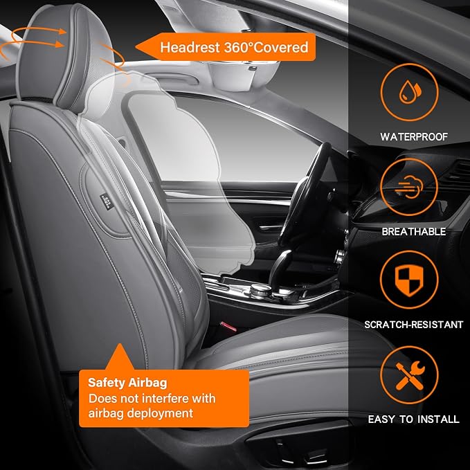 Universal Seat Covers — Front Seat — Gray