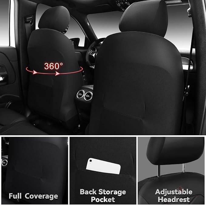 Universal Seat Covers — Front Seat — Black / Red