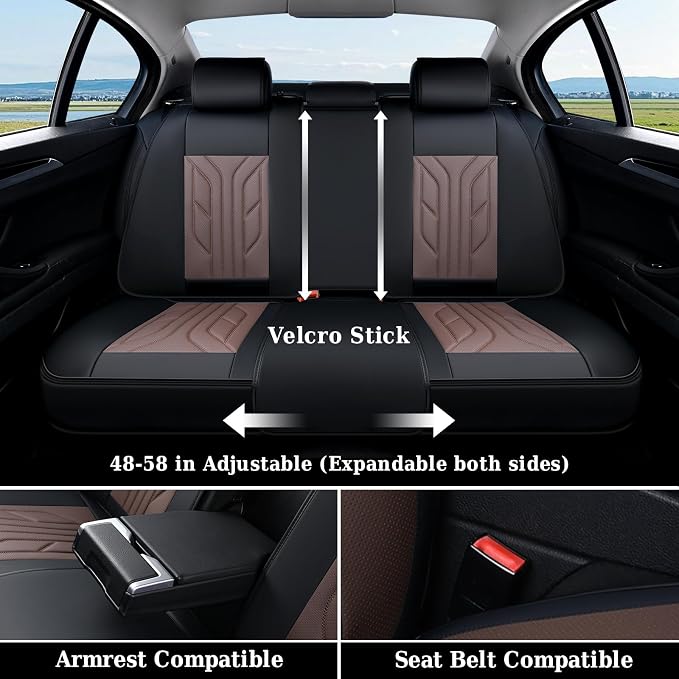 Universal Seat Covers — Full Set — Black / Coffee