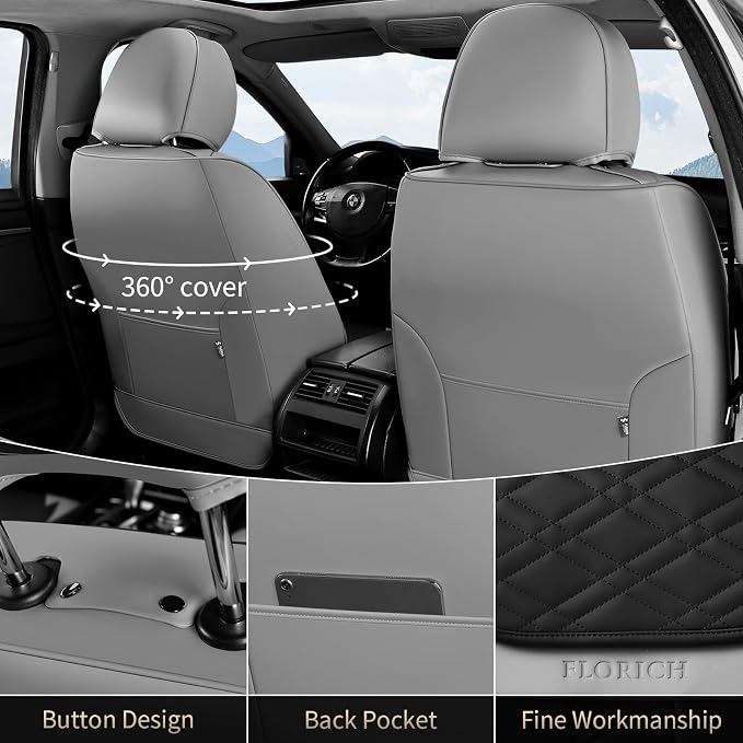 Universal Seat Covers — Front Seat — Gray