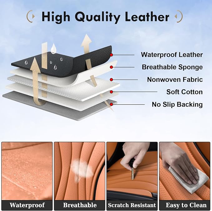 Universal Seat Covers — Front Seat — Black / Brown