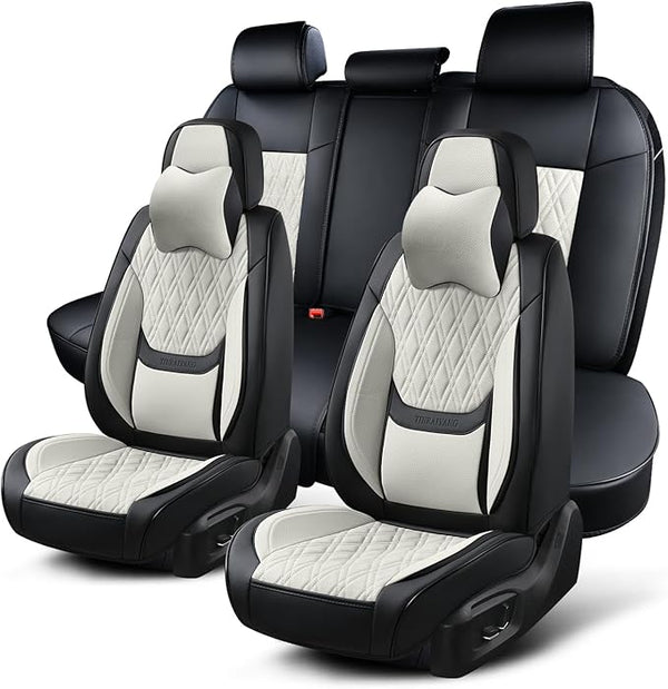 Universal Seat Covers — Full Set — Black / Beige