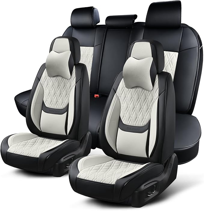 Universal Seat Covers — Full Set — Black / Beige