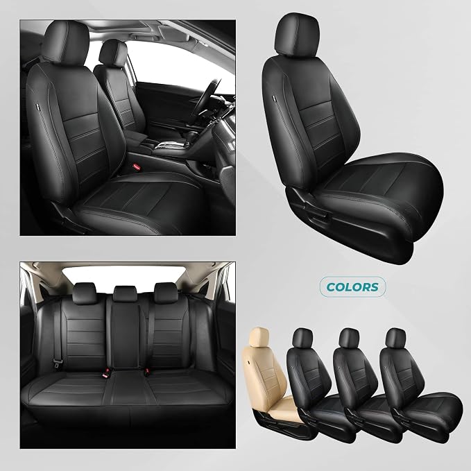 Faux Leather Seat Covers for Honda Civic — Full Set — Black