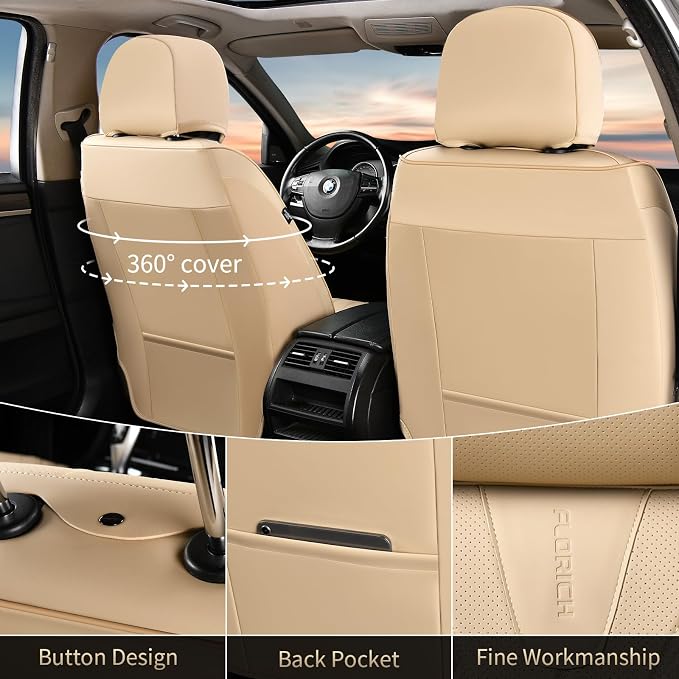 Universal Seat Covers — Front Seat — Beige