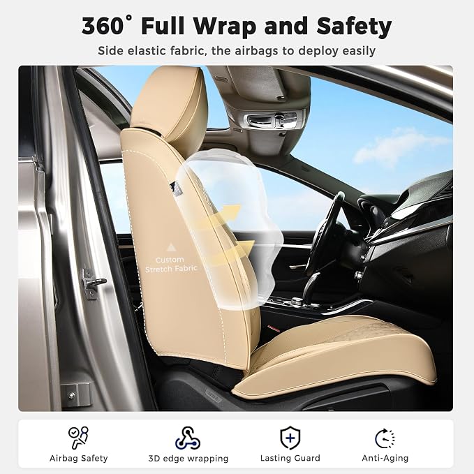 Universal Seat Covers — Front Seat — Beige
