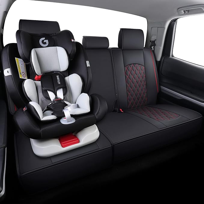 Faux Leather Seat Covers for Toyota Tundra — Black / Red