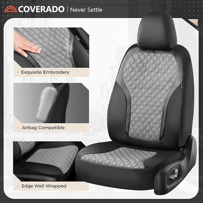 Universal Seat Covers — Front Seat — Black / Gray
