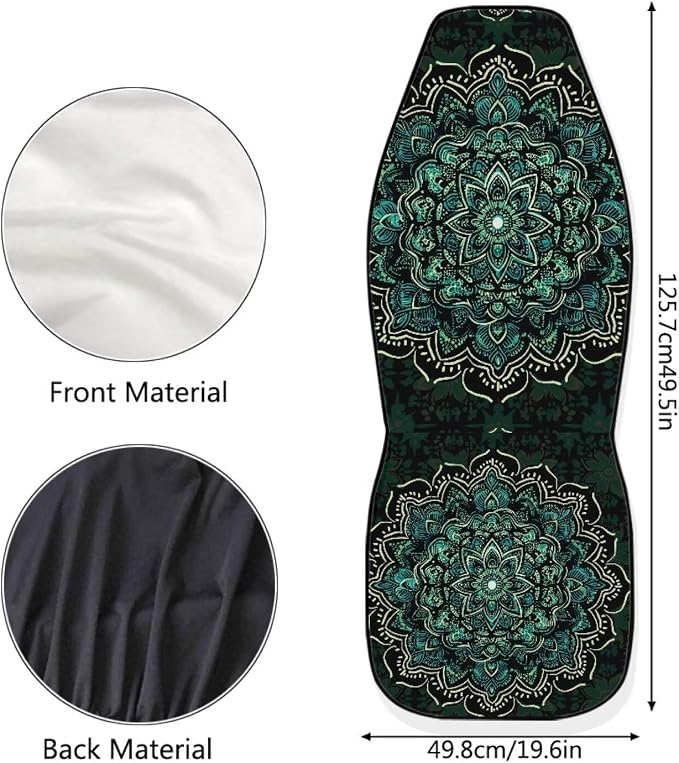 Fabric Car Seat Covers — Front Seat — Green