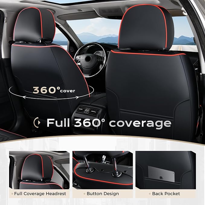 Universal Seat Covers — Front Seat — Red / Black