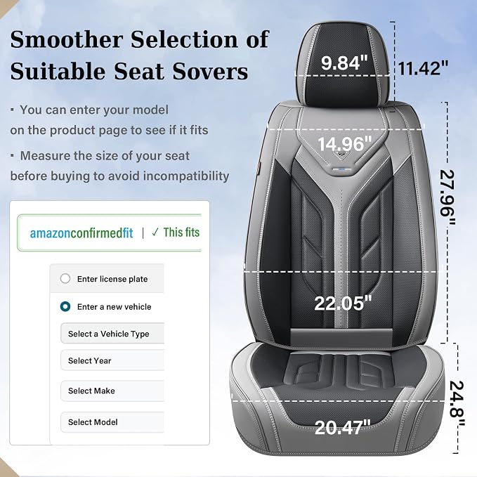 Universal Seat Covers — Front Seat — Gray / Black