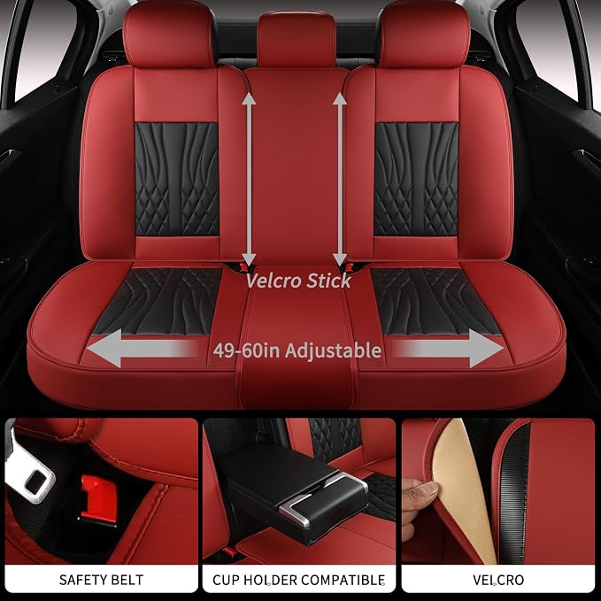 Universal Seat Covers — Full Set — Red