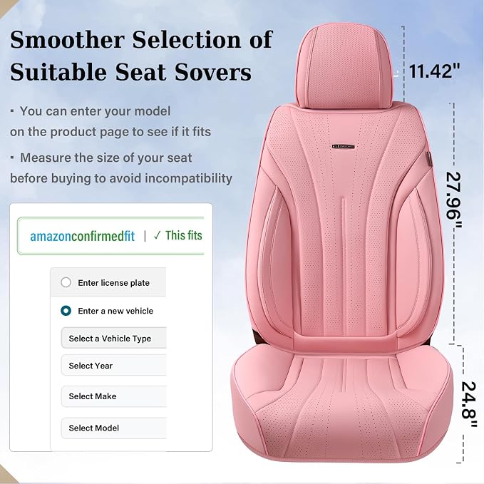 Universal Seat Covers — Full Set — Pink