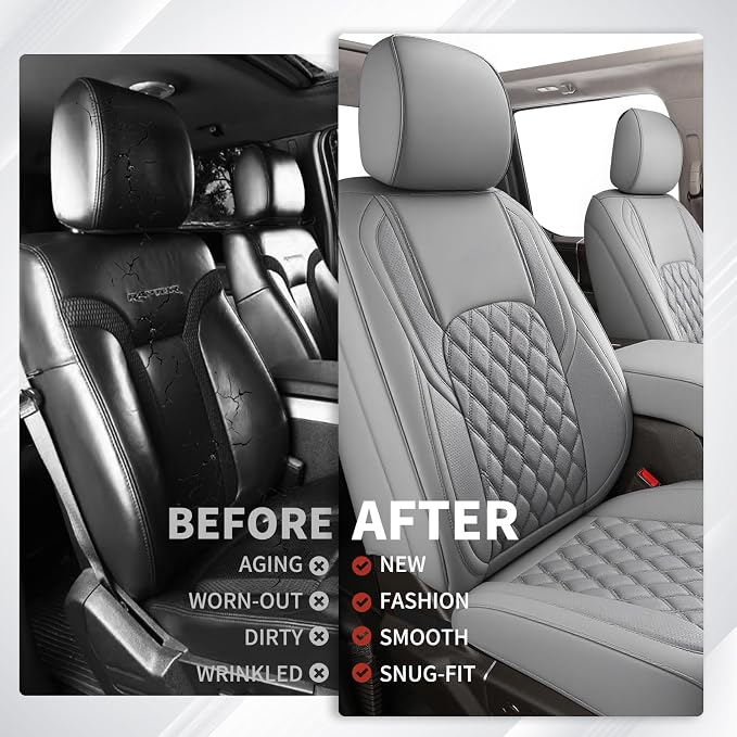 Seat Covers for Multiple Vehicles — Full Set — Gray