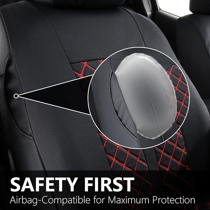 Seat Covers for Toyota Tacoma — Full Set — Black / Red