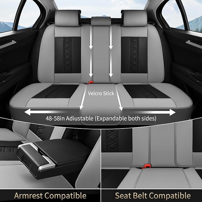 Universal Seat Covers — Full Set — Gray
