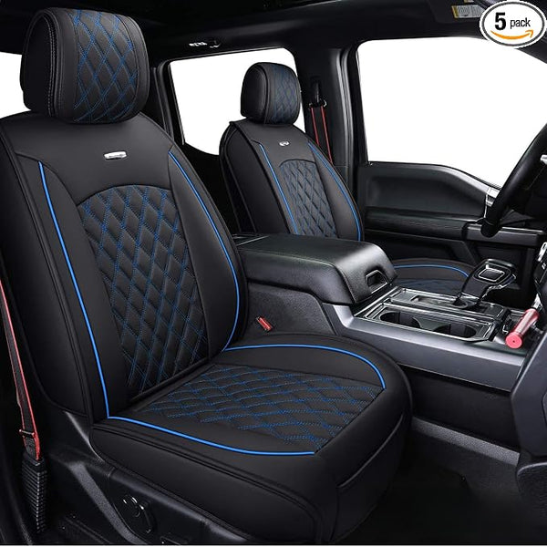 Seat Covers for Multiple Vehicles — Full Set — Black / Blue