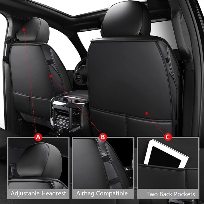 Seat Covers for Multiple Vehicles — Full Set — Black / Red