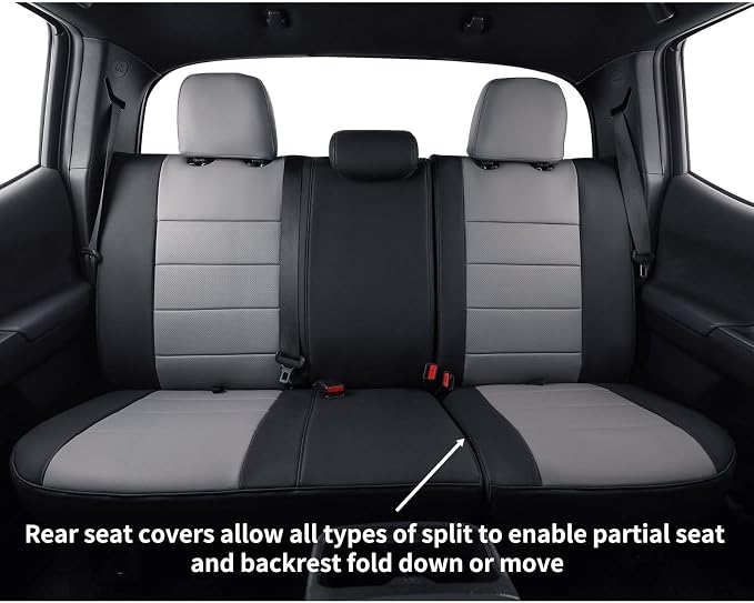 Faux Leather Seat Covers for Toyota Tacoma — Full Set — Black / Gray