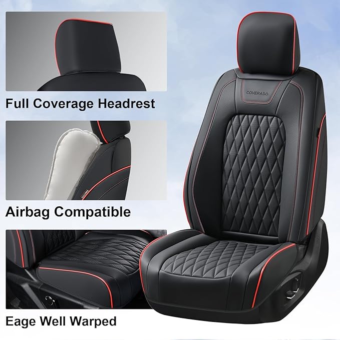 Seat Covers for Multiple Vehicles — Full Set — Red