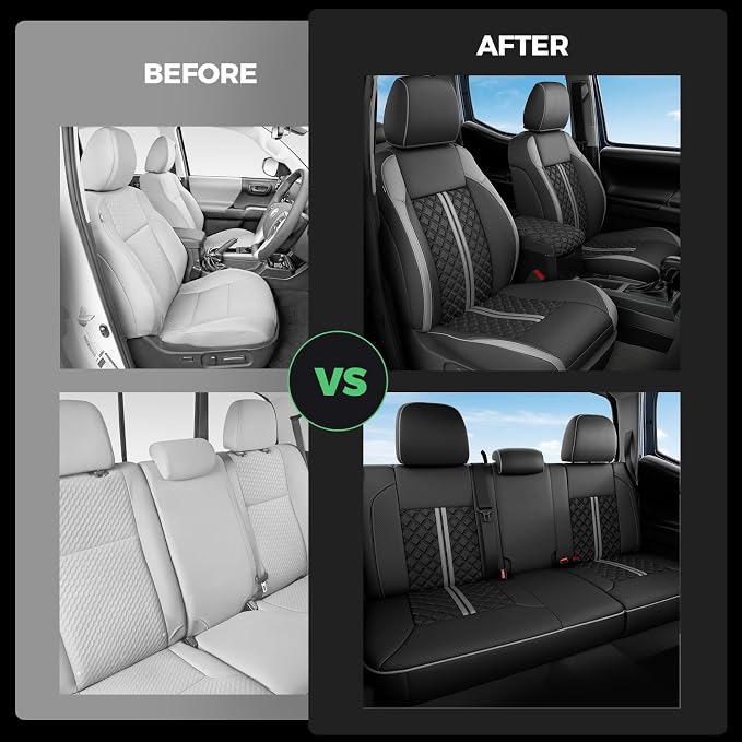 Seat Covers for Toyota Tacoma — Full Set — Black / Gray
