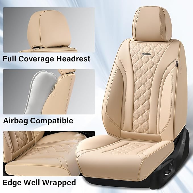 Universal Seat Covers — Front Seat — Beige