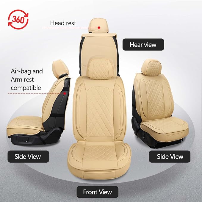 Car Seat Covers — Front Seat — Beige