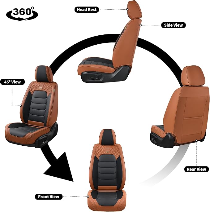 Car Seat Covers — Full Set — Brown / Black