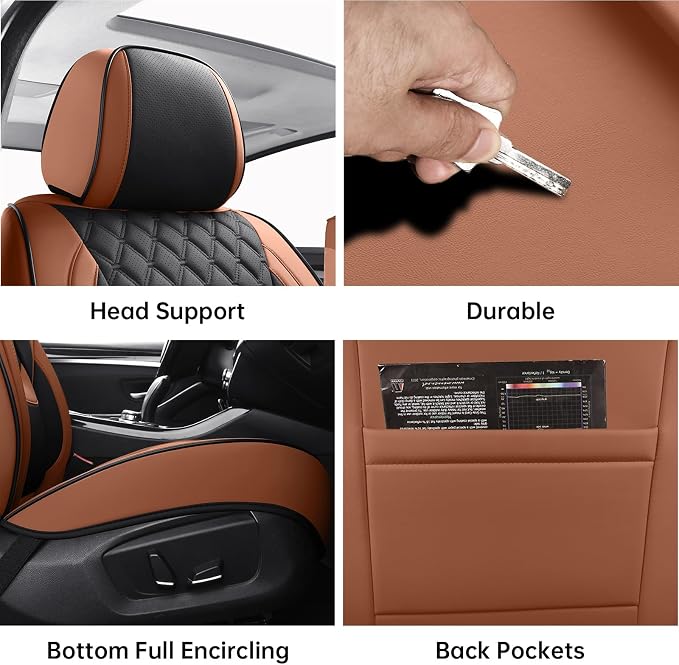 Universal Seat Covers — Full Set — Brown / Black