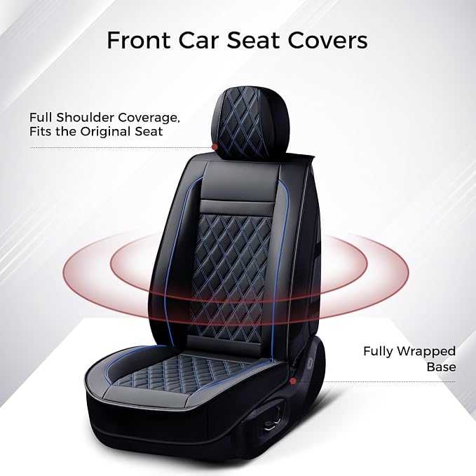 Universal Seat Covers — Front Seat — Black / Blue