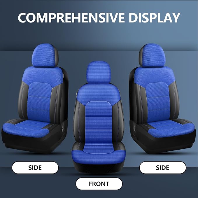 Universal Fabric Seat Covers — Front Seat — Black / Blue
