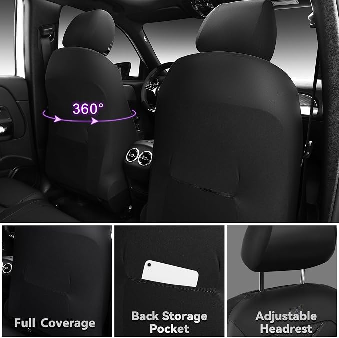 Universal Seat Covers — Front Seat — Black / Purple