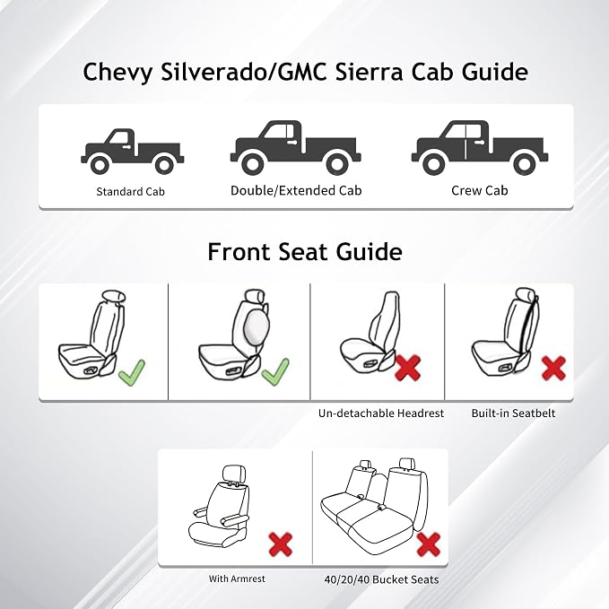 Seat Covers for Chevrolet Silverado / GMC Sierra — Front Seat — Black / Red