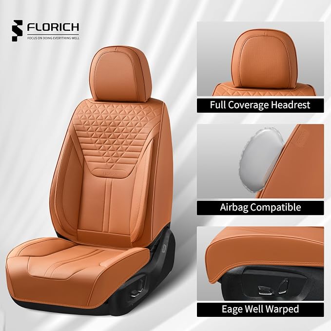 Universal Seat Covers — Full Set — Brown