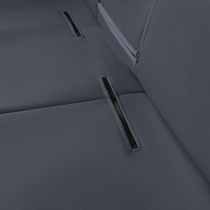Faux Leather Car Seat Covers — Full Set — Gray