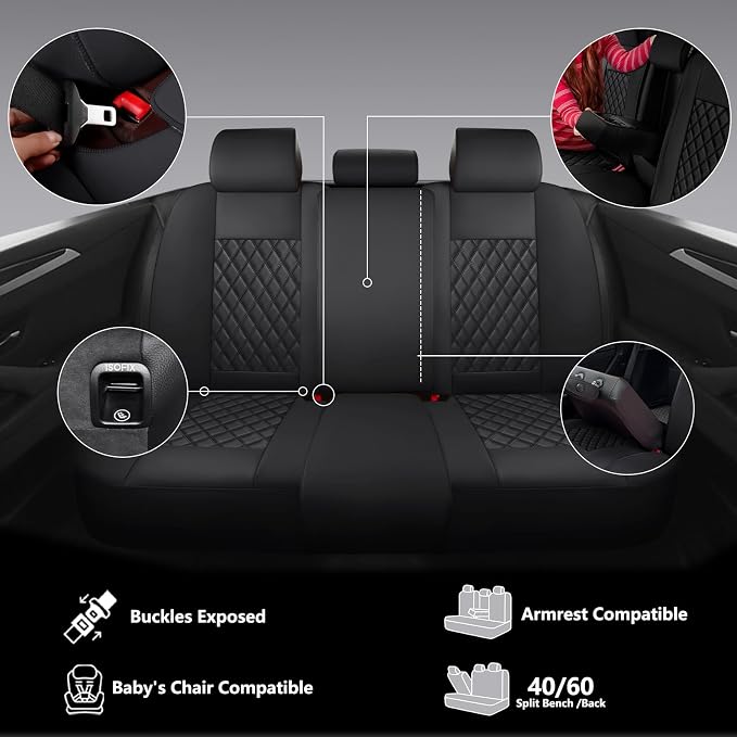Universal Seat Covers — Full Set — Black