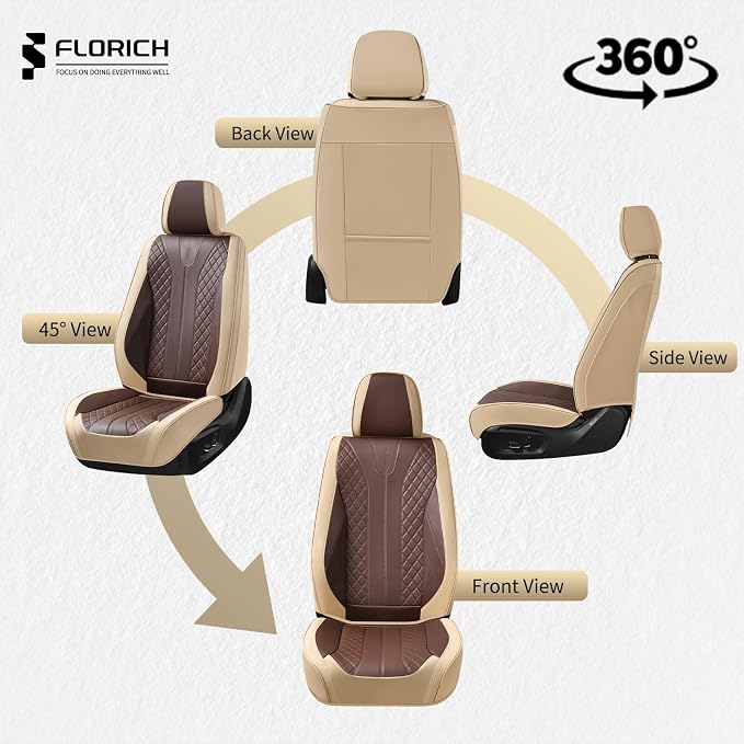Universal Seat Covers — Full Set — Beige / Coffee