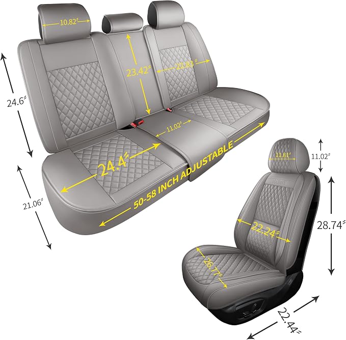 Universal Seat Covers — Front Seat — Gray