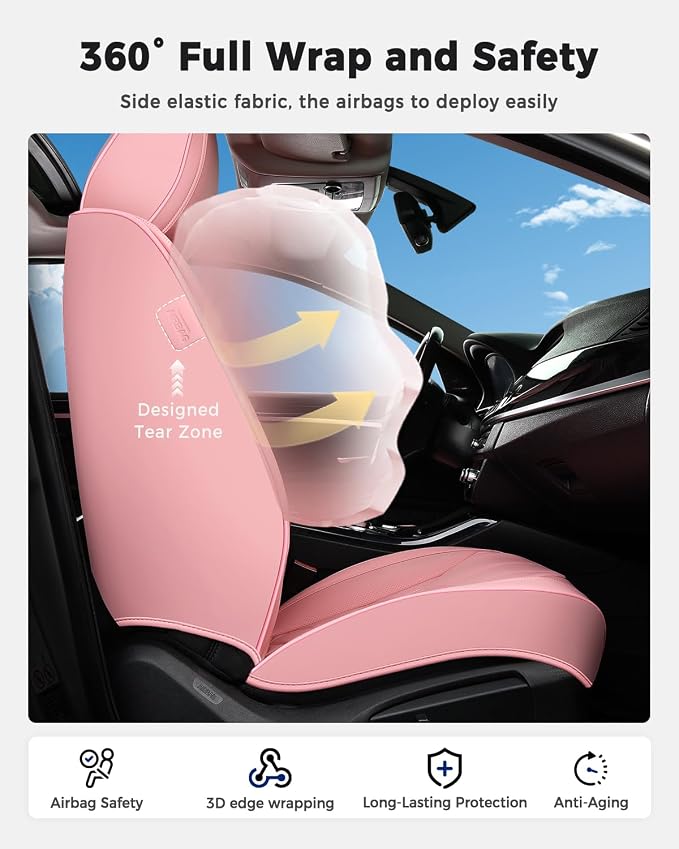 Universal Seat Covers — Full Set — Pink
