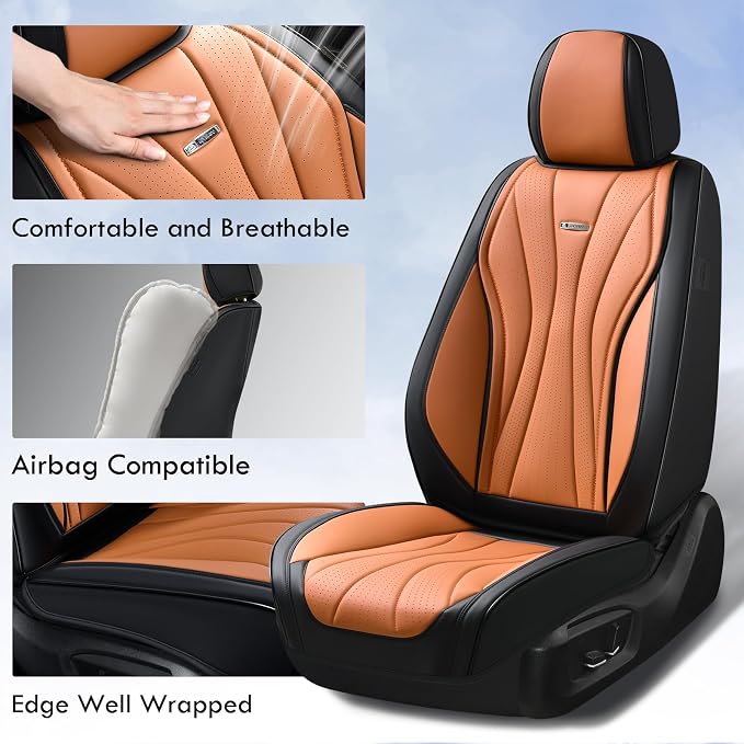 Universal Seat Covers — Full Set — Black / Brown